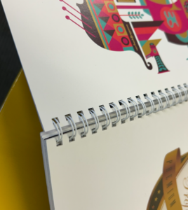 White wiro binding of A4 book